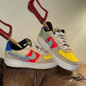 Air Force 1 Lv8 2 Sanddrift Emerald Rise Track Red by Nike size 4.5 youth